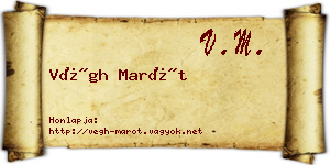Végh Marót névjegykártya